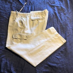 CARGO PANTS - Cream coloured- linen/cotton